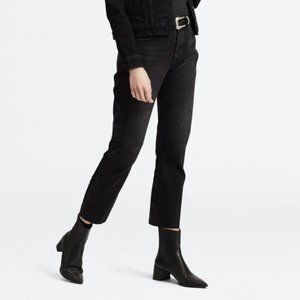 Levi's Premium 501 High Rise Straight Leg Crop Jeans Black 27x26